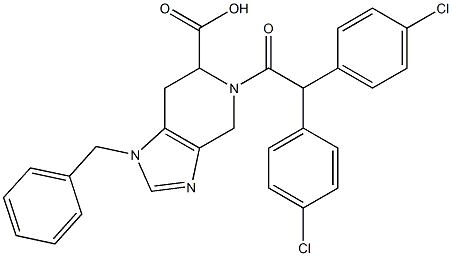 1-Benzyl-5-[bis(4-chlorophenyl)acetyl]-4,5,6,7-tetrahydro-1H-imidazo[4,5-c]pyridine-6-carboxylic acid Struktur