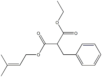 2-Benzylmalonic acid 1-ethyl 3-(3-methyl-2-butenyl) ester Struktur