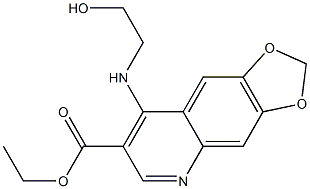 8-[(2-Hydroxyethyl)amino]-1,3-dioxolo[4,5-g]quinoline-7-carboxylic acid ethyl ester Struktur