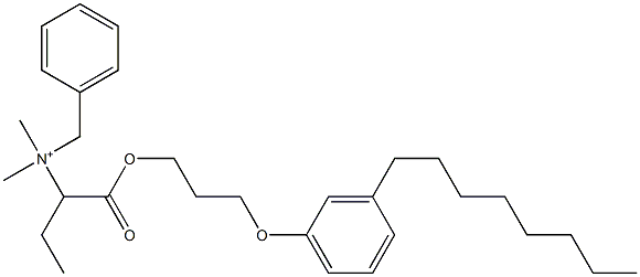 N,N-Dimethyl-N-benzyl-N-[1-[[3-(3-octylphenyloxy)propyl]oxycarbonyl]propyl]aminium Struktur