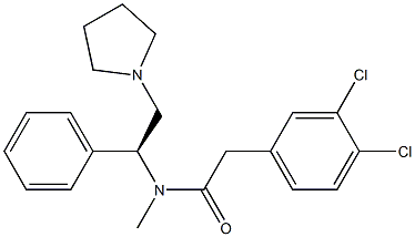 3,4-Dichloro-N-methyl-N-[(S)-1-phenyl-2-(1-pyrrolidinyl)ethyl]benzeneacetamide Struktur