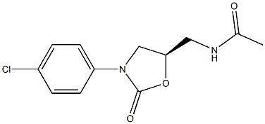 (5R)-5-Acetylaminomethyl-3-[4-chlorophenyl]oxazolidin-2-one Struktur