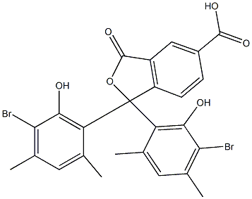 1,1-Bis(5-bromo-6-hydroxy-2,4-dimethylphenyl)-1,3-dihydro-3-oxoisobenzofuran-5-carboxylic acid Struktur