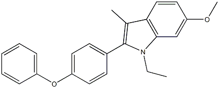 1-Ethyl-2-(4-phenoxyphenyl)-3-methyl-6-methoxy-1H-indole Struktur