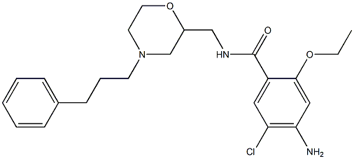 4-Amino-5-chloro-2-ethoxy-N-[[4-(3-phenylpropyl)-2-morpholinyl]methyl]benzamide Struktur