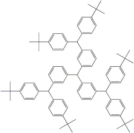 Tris[3-[bis(4-tert-butylphenyl)methyl]phenyl]methane Struktur