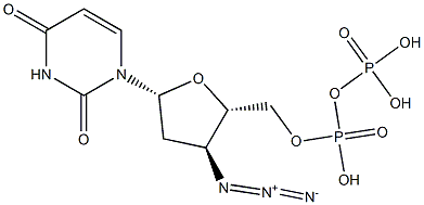 3'-Azido-2',3'-dideoxyuridine 5'-diphosphoric acid Struktur