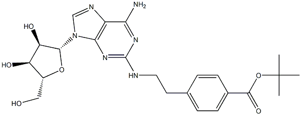 2-[2-(4-tert-Butoxycarbonylphenyl)ethylamino]adenosine Struktur