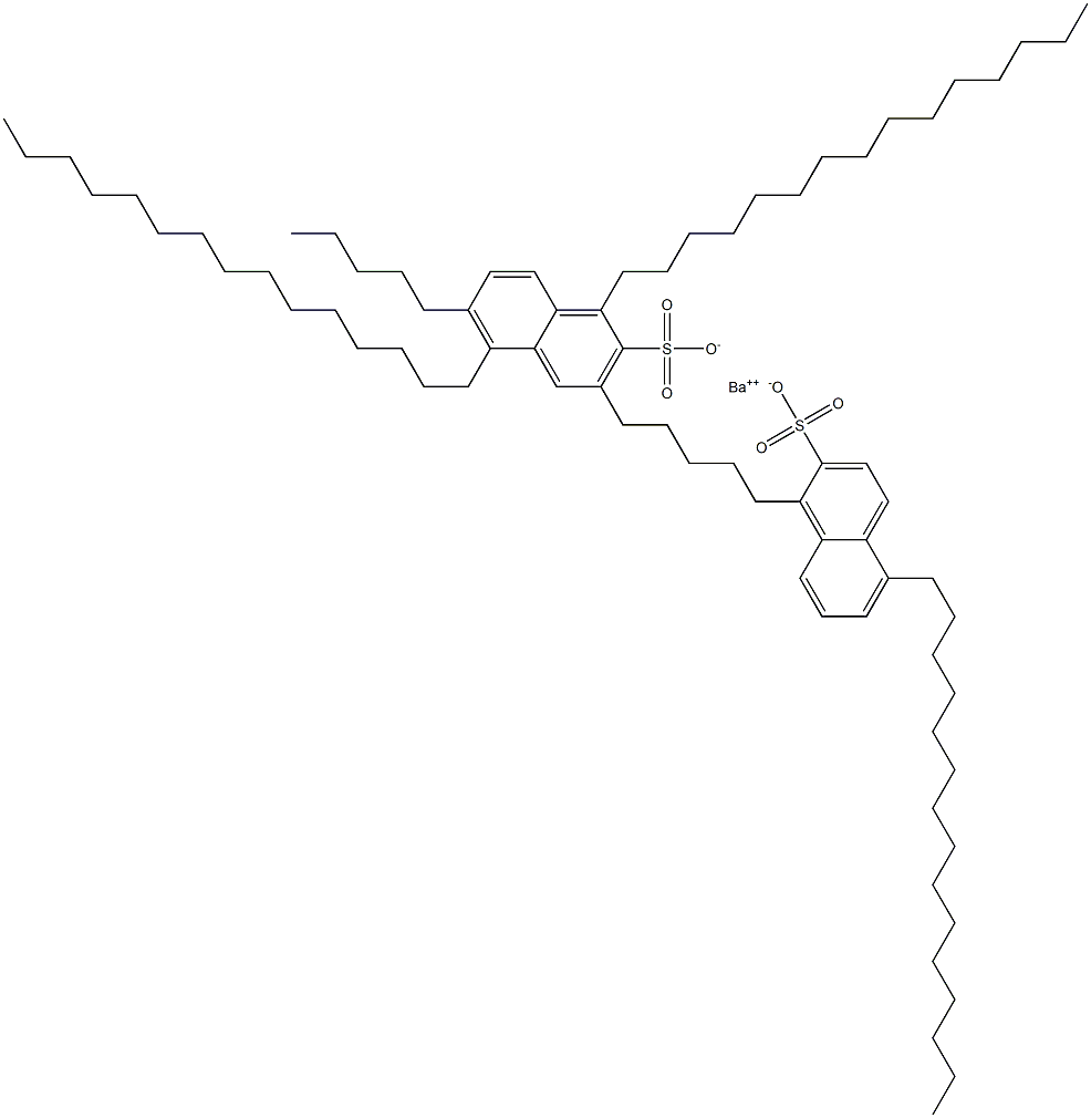 Bis(1,5-dipentadecyl-2-naphthalenesulfonic acid)barium salt Struktur