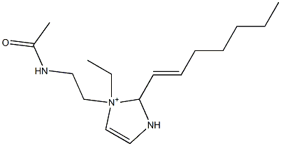 1-[2-(Acetylamino)ethyl]-1-ethyl-2-(1-heptenyl)-4-imidazoline-1-ium Struktur