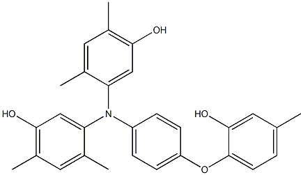 N,N-Bis(5-hydroxy-2,4-dimethylphenyl)-4-(2-hydroxy-4-methylphenoxy)benzenamine Struktur