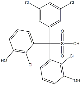 (3,5-Dichlorophenyl)bis(2-chloro-3-hydroxyphenyl)methanesulfonic acid Struktur