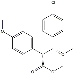 (2R,3R)-3-Methoxy-2-(4-methoxyphenyl)-3-(4-chlorophenyl)propionic acid methyl ester Struktur