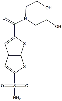 N,N-Bis(2-hydroxyethyl)-5-sulfamoylthieno[2,3-b]thiophene-2-carboxamide Struktur