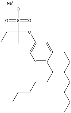 2-(3,4-Diheptylphenoxy)butane-2-sulfonic acid sodium salt Struktur