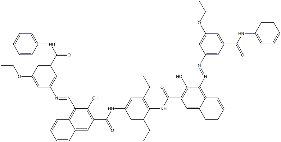 N,N'-(2,6-Diethyl-1,4-phenylene)bis[4-[[3-ethoxy-5-(phenylcarbamoyl)phenyl]azo]-3-hydroxy-2-naphthalenecarboxamide] Struktur