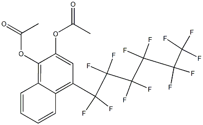 4-(Tridecafluorohexyl)naphthalene-1,2-diol diacetate Struktur