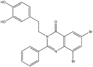 6,8-Dibromo-3-(3,4-dihydroxyphenethyl)-2-phenylquinazolin-4(3H)-one Struktur