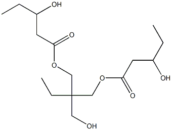 Bis(3-hydroxyvaleric acid)2-ethyl-2-(hydroxymethyl)-1,3-propanediyl ester Struktur