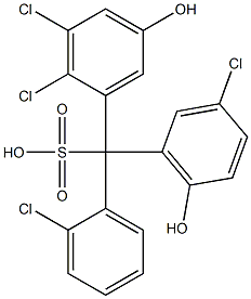 (2-Chlorophenyl)(3-chloro-6-hydroxyphenyl)(2,3-dichloro-5-hydroxyphenyl)methanesulfonic acid Struktur