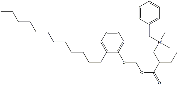 N,N-Dimethyl-N-benzyl-N-[2-[[(2-dodecylphenyloxy)methyl]oxycarbonyl]butyl]aminium Struktur