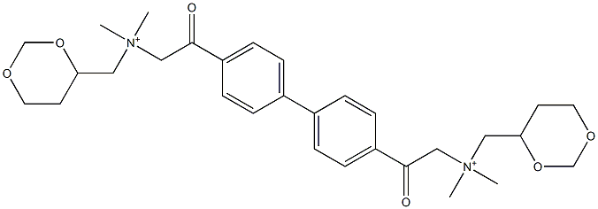 N,N'-[[1,1'-Biphenyl]-4,4'-diylbiscarbonylbismethylene]bis[N-methyl-N-[(1,3-dioxan-4-yl)methyl]methanaminium] Struktur