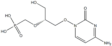 1-[(R)-3-Hydroxy-2-(phosphonomethoxy)propoxy]cytosine Struktur