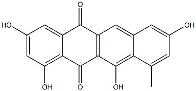 1,3,8,11-Tetrahydroxy-10-methyl-5,12-naphthacenedione Struktur