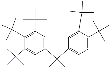 2-(3,4,5-Tri-tert-butylphenyl)-2-(3,4-di-tert-butylphenyl)propane Struktur