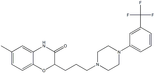 2-[3-[4-[3-(Trifluoromethyl)phenyl]piperazin-1-yl]propyl]-6-methyl-2H-1,4-benzoxazin-3(4H)-one Struktur