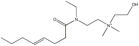 2-[N-Ethyl-N-(4-octenoyl)amino]-N-(2-hydroxyethyl)-N,N-dimethylethanaminium Struktur