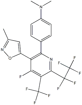 2-(Pentafluoroethyl)-3-(trifluoromethyl)-4-fluoro-5-(3-methylisoxazol-5-yl)-6-[4-(dimethylamino)phenyl]pyridine Struktur