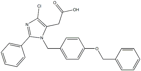 4-Chloro-1-(4-benzyloxybenzyl)-2-(phenyl)-1H-imidazole-5-acetic acid Struktur