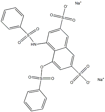 1-(Phenylsulfonylamino)-8-(phenylsulfonyloxy)naphthalene-3,6-disulfonic acid disodium salt Struktur