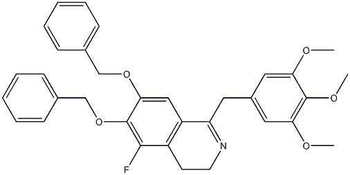 5-Fluoro-6,7-bis(benzyloxy)-3,4-dihydro-1-[(3,4,5-trimethoxyphenyl)methyl]isoquinoline Struktur