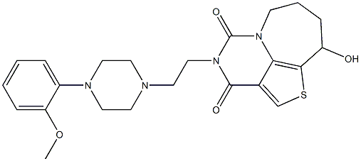 6,7,8,9-Tetrahydro-9-hydroxy-4-[2-[[4-(2-methoxyphenyl)piperazin]-1-yl]ethyl]-5H-4,5a-diaza-1-thia-1H-benz[cd]azulene-3,5(4H)-dione Struktur