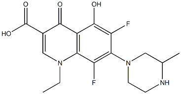 1-Ethyl-6,8-difluoro-5-hydroxy-1,4-dihydro-4-oxo-7-(3-methyl-1-piperazinyl)quinoline-3-carboxylic acid Struktur