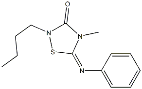 4-Methyl-2-butyl-5-(phenylimino)-4,5-dihydro-1,2,4-thiadiazol-3(2H)-one Struktur