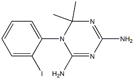 2,4-Diamino-6,6-dimethyl-5,6-dihydro-5-(2-iodophenyl)-1,3,5-triazine Struktur