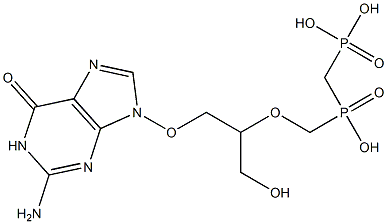 9-[2-[[Hydroxy(phosphonomethyl)phosphinyl]methoxy]-3-hydroxypropoxy]-1,9-dihydro-2-amino-6H-purin-6-one Struktur