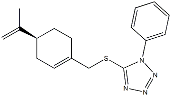 5-[(S)-4-Isopropenyl-1-cyclohexenylmethylthio]-1-phenyl-1H-tetrazole Struktur