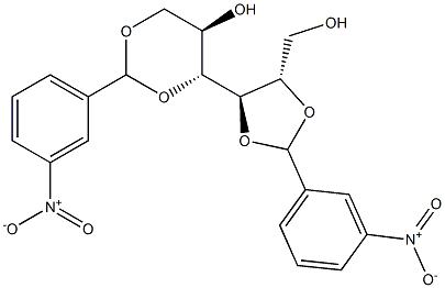 2-O,3-O:4-O,6-O-Bis(3-nitrobenzylidene)-D-glucitol Struktur