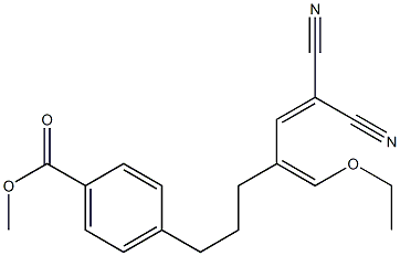 4-[6,6-Dicyano-4-(ethoxymethylene)-5-hexenyl]benzoic acid methyl ester Struktur