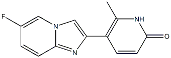 2-[(6-Methyl-1,2-dihydro-2-oxopyridin)-5-yl]-6-fluoroimidazo[1,2-a]pyridine Struktur