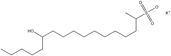 12-Hydroxyheptadecane-2-sulfonic acid potassium salt Struktur