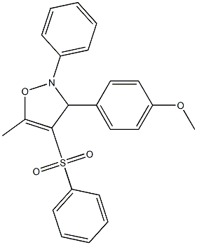 2-Phenyl-3-(4-methoxyphenyl)-5-methyl-4-(phenylsulfonyl)-4-isoxazoline Struktur