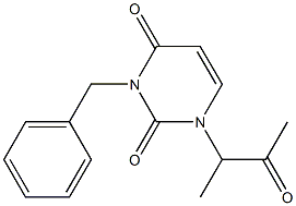 3-Benzyl-1-(1-methyl-2-oxopropyl)uracil Struktur