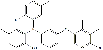 N,N-Bis(2-hydroxy-5-methylphenyl)-3-(4-hydroxy-2,3-dimethylphenoxy)benzenamine Struktur