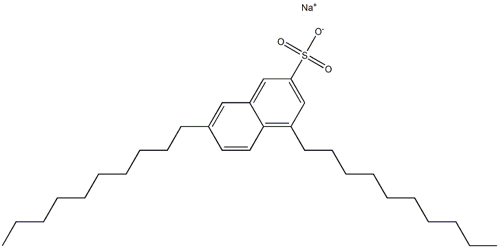 4,7-Didecyl-2-naphthalenesulfonic acid sodium salt Struktur