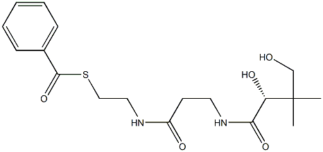 [R,(+)]-2,4-Dihydroxy-N-[2-(2-benzoylthioethyl)carbamoylethyl]-3,3-dimethylbutyramide Struktur